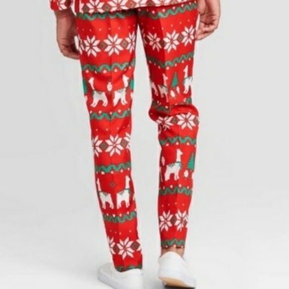 Tipsy Elves Red Llama, Snowflake & Christmas Tree Print Holiday Pants Size XXL - Picture 2 of 7